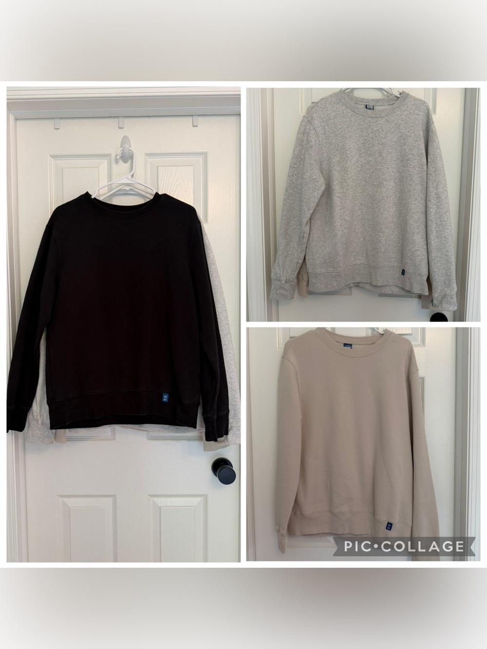 Old Navy Men's Crewneck Sweatshirt - Black, Gray, Beige
